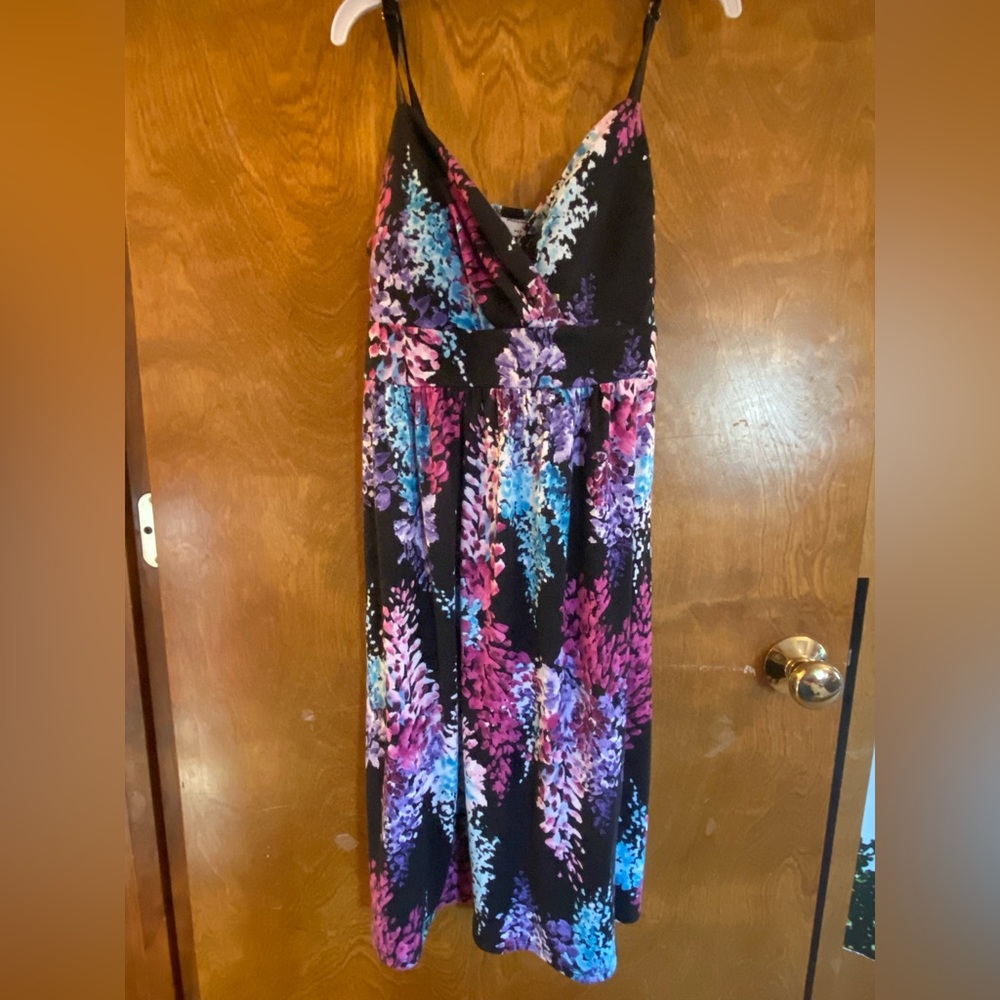 Floral Dress - Black, Purple, Blue